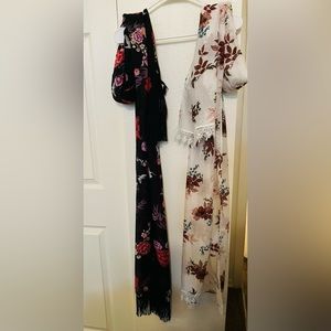 Torrid scarves black w/flowers and white with flowers